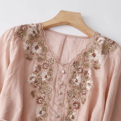 Mujeres Vestido Floral Bordado Estilo Chino Informal Verano Midi Con Cordones Retro - Imagen 11 de 17