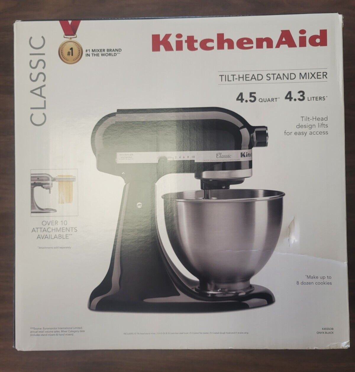 KitchenAid Classic TiltHead Stand Mixer 4.5 Qt Model K45SSOB Onyx