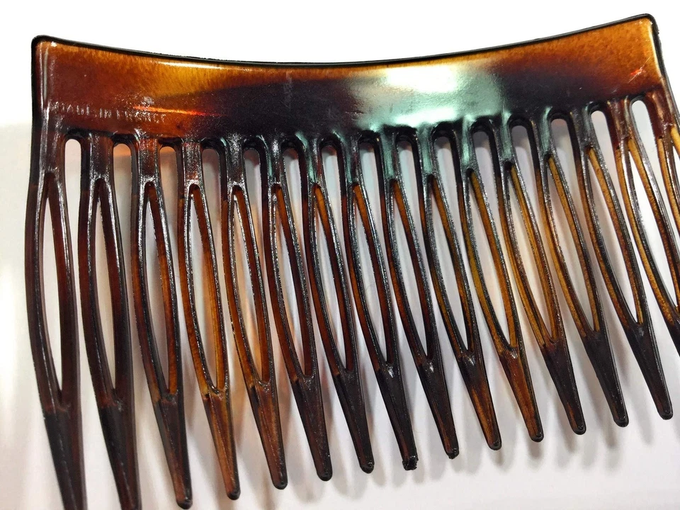 2 x Einsteckkamm ca. 7 x 46 cm havanna-braun Spaltzahn Steckkamm made in Fran... - Bild 2 von 2
