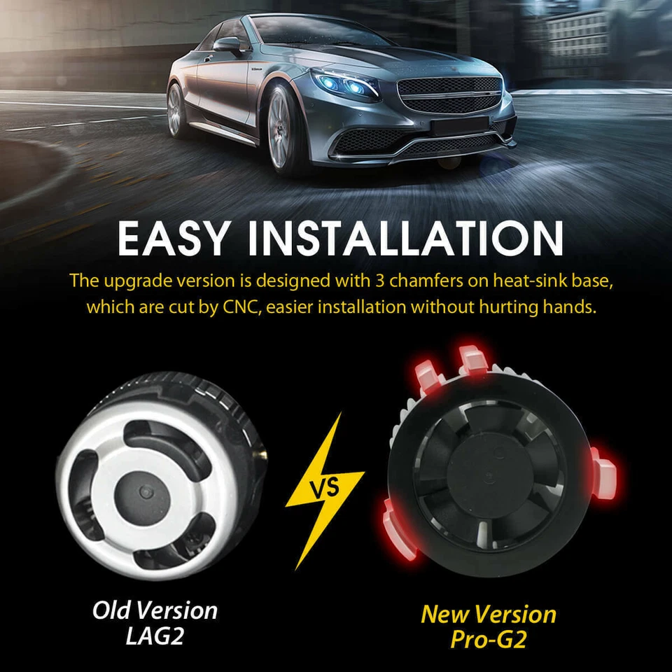 Lasfit H7 LED Headlight for Volkswagen Passat 12-2019 W/Retainer Holder Low Beam - Image 3 of 4