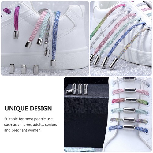 7 Pairs No Need to Tie Shoelace Buckle Fun Laces Child Elastic Shoelaces - Picture 9 of 12