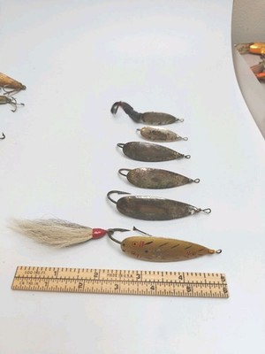 LOT OF 6 VINTAGE JOHNSONS SILVER MINNOW FISHING SPOON LURES 3 Inch WEEDLESS Nice