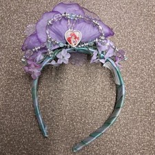 Disney The Little Mermaid Ariel Purple Floral Tiara Hat Headband for Women