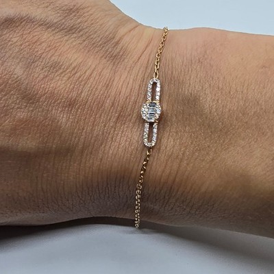 Rosegold 750 Armband mit 0,35ct Diamanten G/VS1 18.5cm