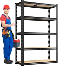 2020 LBS 5 Tier Storage Shelves Garage Shelving Heavy Duty Adjustable Shelves