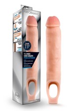 Blush Performance 11.5'' Soft Silicone Ribbed Sheath Penis Extender Sex Toy