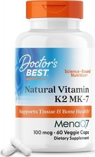 Doctor's Best Natural Vitamin K2 Mk-7 with MenaQ7, 100mcg Vitamin K2 Supplement