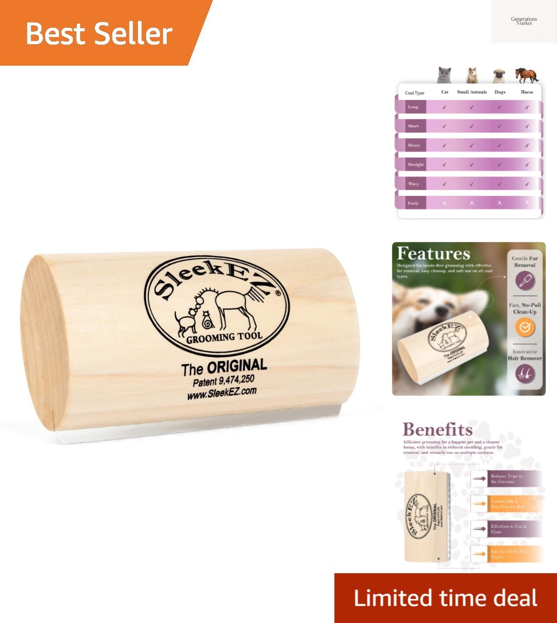 Dog Brush for Shedding & Dog Grooming Supplies | Pet Hair Removal Tool | Grea...