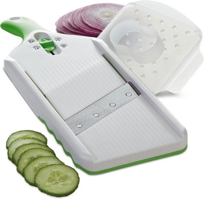 Adjust-A-Slice Mandoline Slicer, Green   Adjustable Thickness, Perfect for Veget