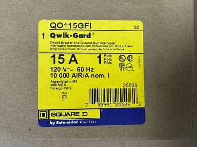 #ad Square D QO115GFI Plug In Ground Fault Miniature Circuit Breaker $32.00
