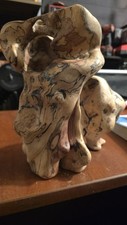 Spalted Burl Wood - Blue  Red/Pink Pigment Streaks  Highly Figured Grain