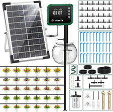 8W Solar Drip Irrigation System for Gardens, DIY Automatic Drip Kit, Supports Wa