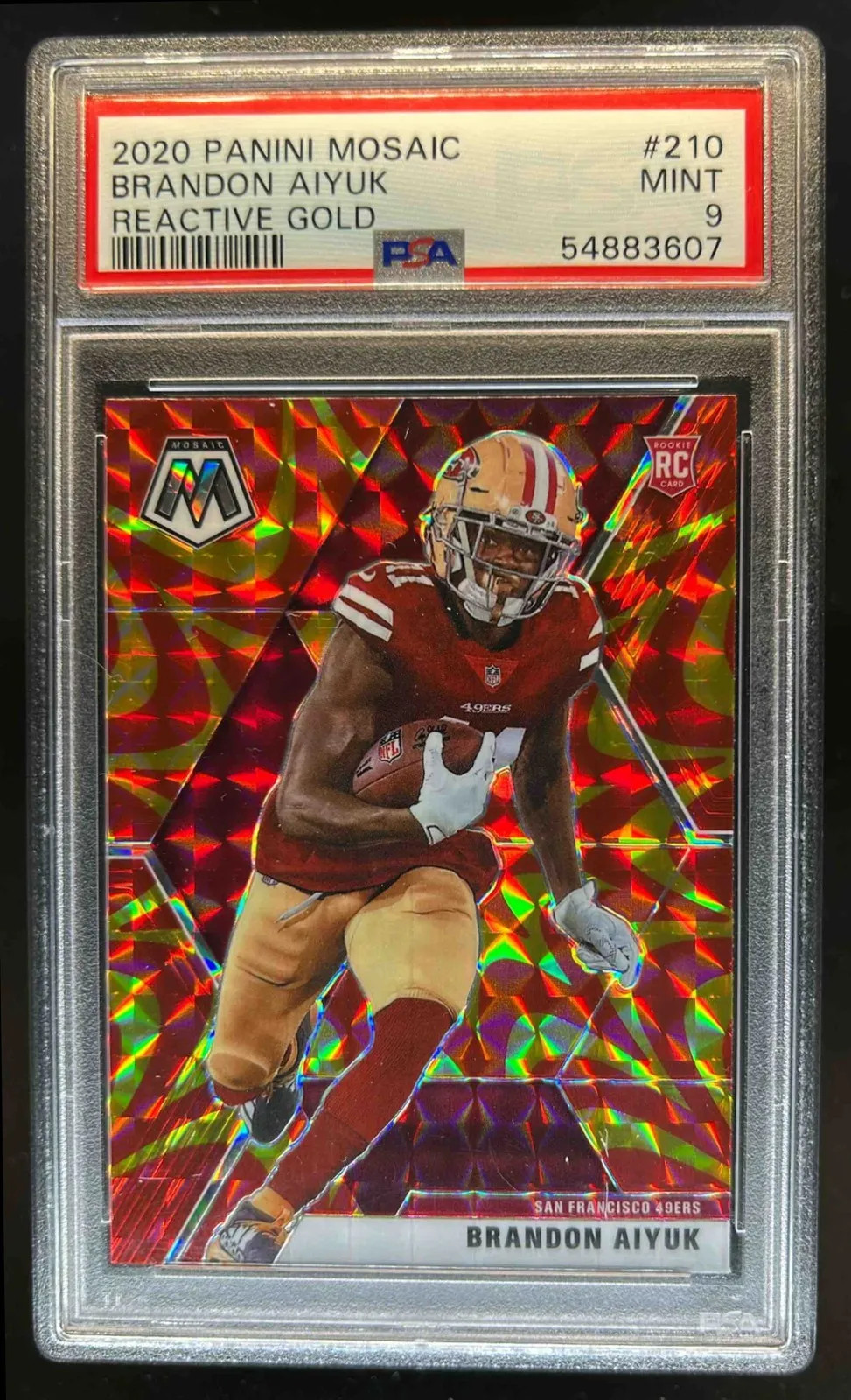 2020 Panini Mosaic Brandon Aiyuk #210 Reactive Gold MINT RC PSA 9