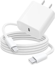 6FT 30W USB Type C Fast Wall Charger Block for iPhone 16e 16 6.6 Feet, White