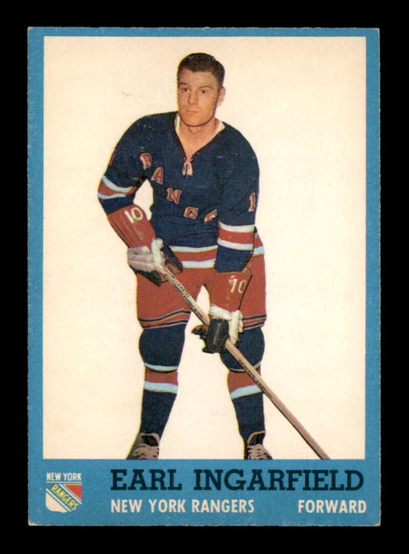 Earl Ingarfield #51 Hockey Cards 1962 Topps trading card — raw and PSA graded price guide