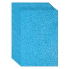 10 Sheets 2mm Glitter Foam Sheet, 16" x 12" Light Blue Sparkle EVA Paper