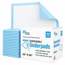 Metro Source 23x36 Disposable Underpads 150 Count | Absorbent Bed Pads Leakproof