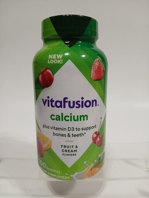 vitafusion Chewable Calcium Gummy Vitamins, Fruit and Cream Flavored, 100 Count