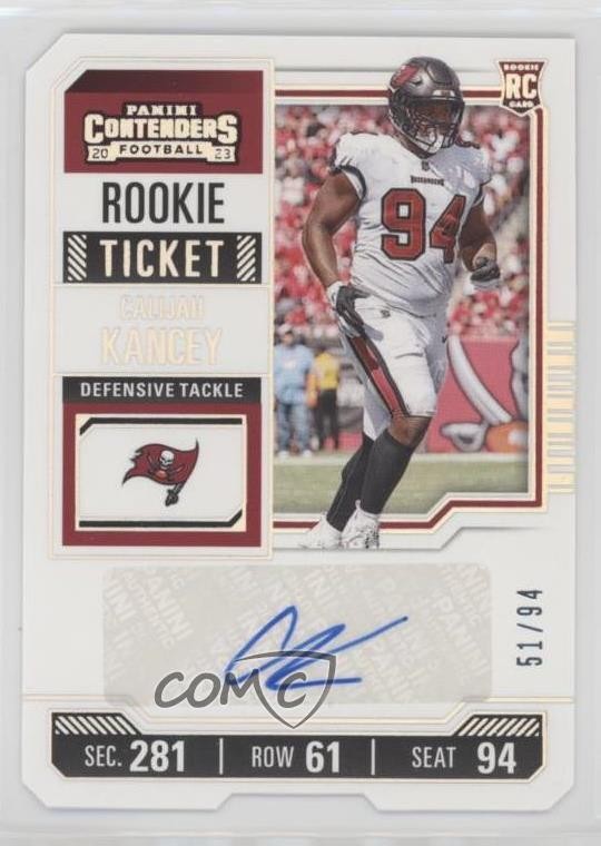 2023 Panini Contenders Ticket Stub 51/94 Calijah Kancey #204 Rookie Auto RC e1e