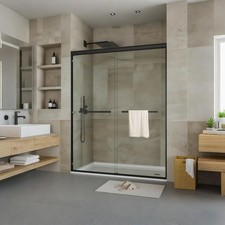 60" W x 72" H Glass Shower Door Tempered Glass Double 6.0/8.0mm Sliding Door US