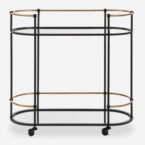 Uttermost 24186 Andre 32"W Metal Bar Cart - Iron - Picture 1 of 5