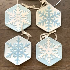 Winter Wonderland Blue & White Snowflake 4.5” Mini Plate Set Of 4 MWW Market