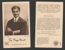 SANTINO HOLY CARD RELIQUIA, RELIC, EX LINTEIS PIER GIORGIO FRASSATI (1932) RARO