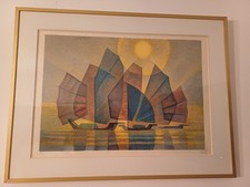 Louis Toffoli grand lithographie avec cadre 92 cm.