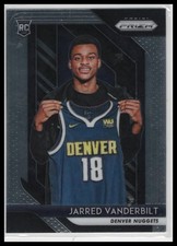 2018-19 Panini Prizm Jarred Vanderbilt Denver Nuggets Rookie Card RC #42. rookie card picture