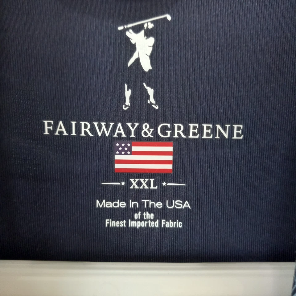 FAIRWAY & GREENE Mens Gray Blue Made USA Polyester Spandex Polo Casual Shirt 2XL - Image 3 of 4