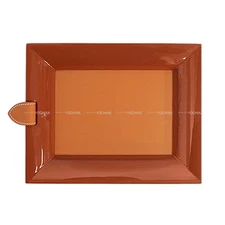 [Pre-loved] HERMES Vide Poche Rectangular Atrium Terracotta Lacquer Wood[Aut...