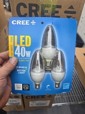 3 Pack Cree Led 40w Candle Dimmable Soft White 2700k 350lm Screw Clear 3 Bulbs