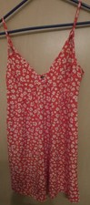 NWT Shein Vcay Red Floral V Neck Sleeveless Spaghetti Flowy Vacation Resort 