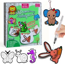 JRD&BS WINL Magic 3D Textured Art Kit: 15 Aqua Puff-Up Paint by Number Crafts