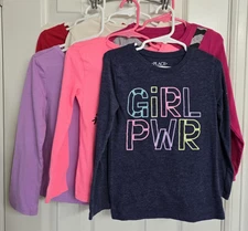 *6* Mixed Brands Girls Long-Sleeve T-Shirts, Sizes 4-5