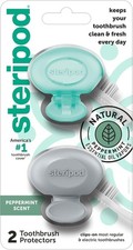 Steripod Clip-On Toothbrush Protector with Peppermint Essential Oils, Keeps T...