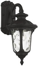 Livex Oxford 16 1/4" High Black Downward Lantern Outdoor Wall Light