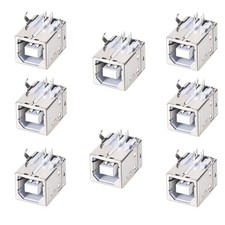 bnafes 8PCS USB 2.0 Type B Female Socket Connector Jack Port, 4-Pin silver