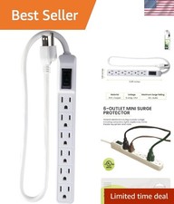 Go Green Power 6-Outlet Surge Protector with 90 Joules - Mountable  Compact