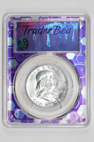 1960-D FRANKLIN HALF DOLLAR PCGS MS64 TRADER BEA SLAB