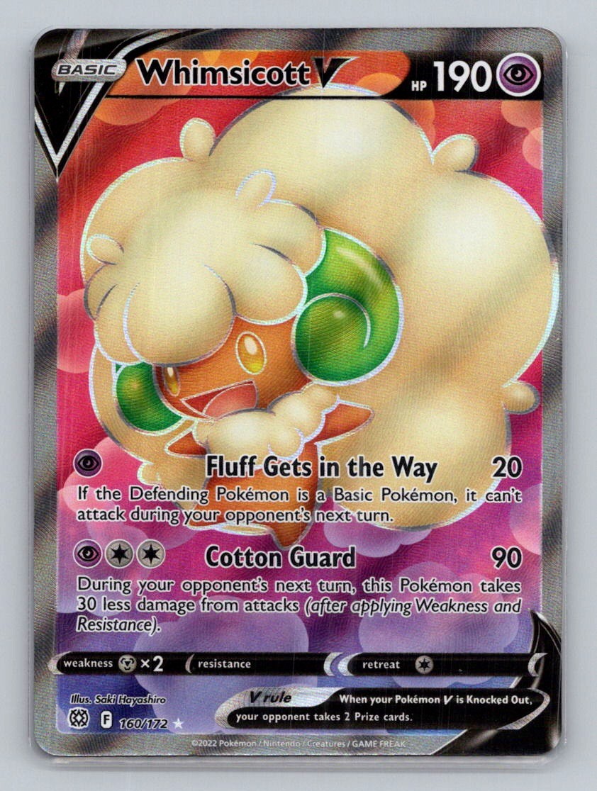 Whimsicott V (Full Art) 160/172 Ultra Rare SWSH09: Brilliant Stars NM Pokemon