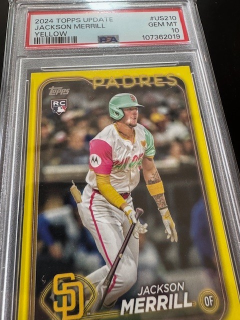 2024 Topps Update Yellow JACKSON MERRILL Rookie PSA 10 #US210 MINT