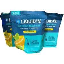 3 Liquid IV Hydration Multiplier Drink Mix Lemon Lime,48 Sticks Total. 07/2026+