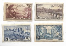 France, 1938/1939 - 392+427+437+450 - Livraison 0€ dès 5 lots groupés