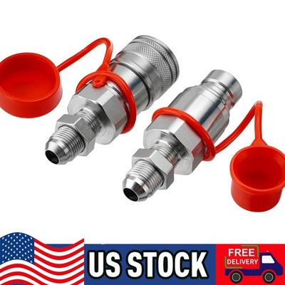 1/2'' Flat Face Skid Steer Hydraulic Quick Connect Coupler Set 1/2'' (#8) JIC Bulk