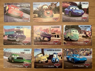 2006 Disney Pixar Cars Movie Promo Trading Cards Complete Set Of 9