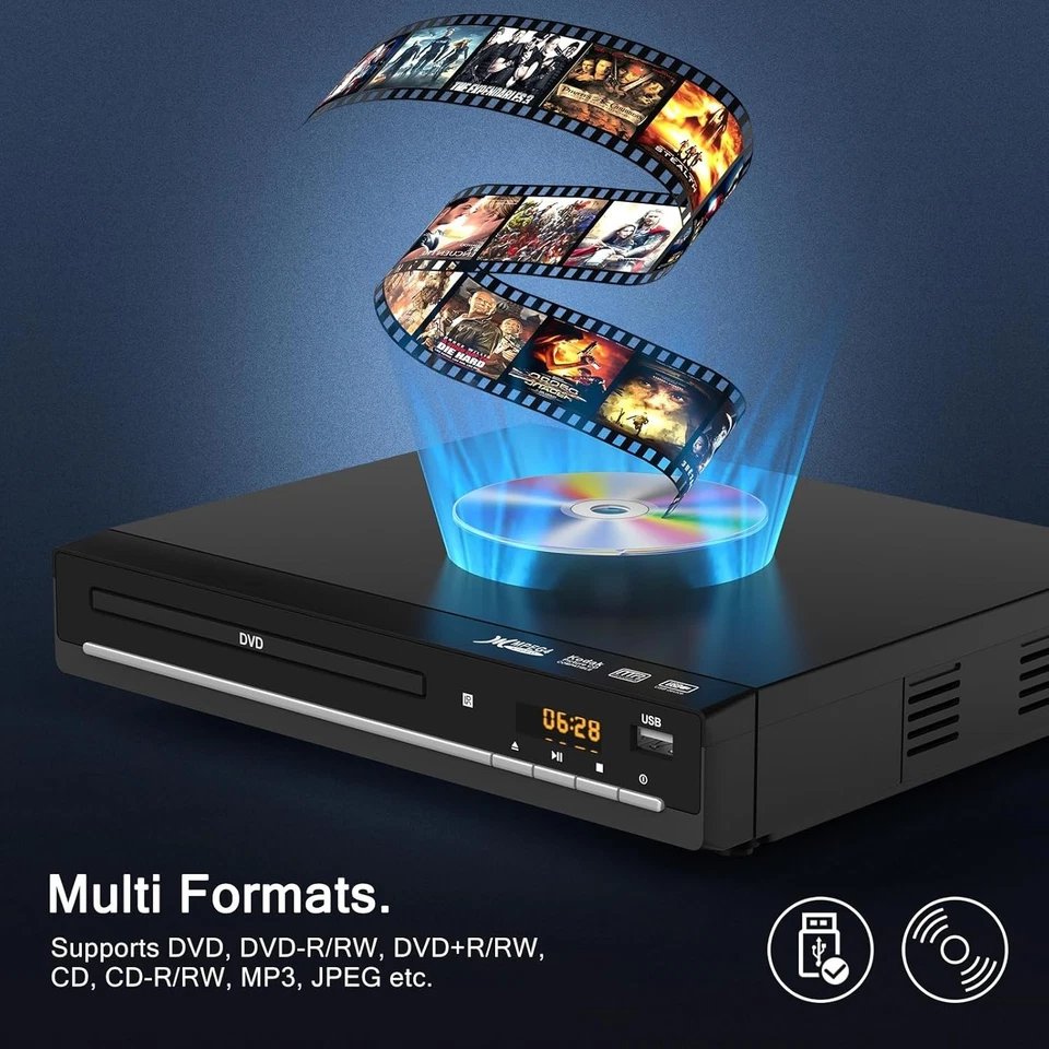 Reproductores de DVD para TV con HDMI, Reproduce todas las regiones y formatos,Reproductor de CD para el hogar,Su Foto 2 de 4