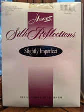 NOS Hanes Silk Reflections Light Opaque Control Top Pantyhose  Putty CD Up To 6'