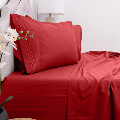 Sweet Home Collection 1800 Series Deep Pocket Microfiber 4 Piece Sheet Set