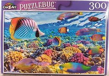 NEW Colorful Fish Swimming Around Pink Coral 300 Piece Jigsaw Puzzle Puzzlebug